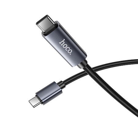Кабель Type-C на Type-C, HOCO, X112, 1м, 60W, с дисплеем, черный