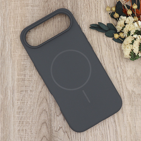 Чехол-накладка для iPhone 17 Air, Silicon Case, магнитный (MagSafe), без лого, X-CASE, угольно-серый