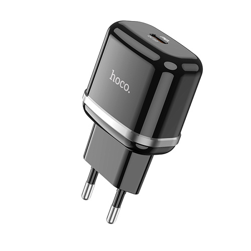 Сетевое зарядное устройство, 1 PD 20W + 1 USB 3.0 QC (N24), HOCO, черный