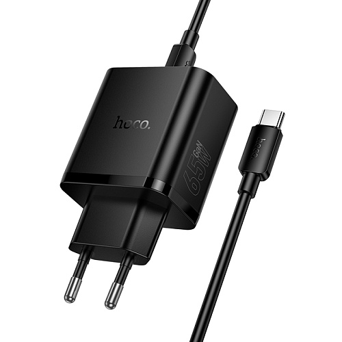 Сетевое зарядное устройство, 2 PD 65W + 1 USB 3.0 QC (N75), HOCO, Type-C to Type-C, черный