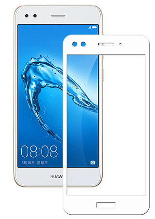 Защитное стекло на Huawei Y3 (2017), Silk Screen 2.5D, белый, X-CASE