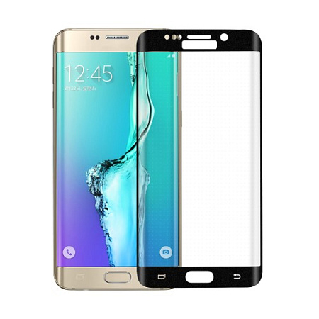 Защитное стекло на Samsung G928F, Galaxy S6 Edge Plus, с загибом, черное, X-CASE