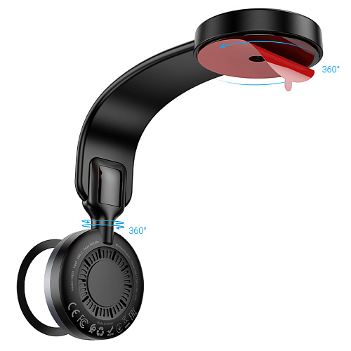 Держатель автомобильный на торпеду с беспроводной зарядкой, HW29, HOCO, металлический серый Держатель автомобильный на торпеду с беспроводной зарядкой, HW29, HOCO, металлический серый