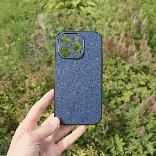 Чехол силиконовый для iPhone 14 Pro (6.1), экокожа, DU DU, синий