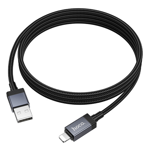 USB дата кабель Lightning, HOCO, X118, 1м, с дисплеем, черный