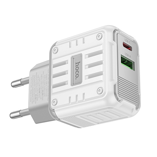 Сетевое зарядное устройство, 1 PD 20W + 1 USB 3.0 QC (C135A), HOCO, белый