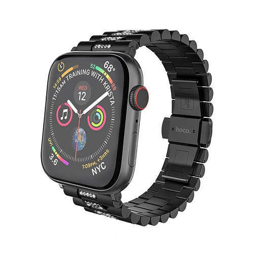 Ремешок на руку для Apple Watch 38/40/41/42 мм, HOCO, WB08 Shining steel watch strap, черный