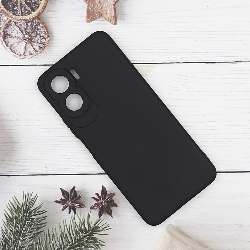 Чехол силиконовый для Honor 90 Lite/X50i (5G), с микрофиброй внутри, с защитой камеры, X-CASE, черный