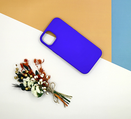 Чехол-накладка для iPhone 14, Silicon Case, без лого, пурпурно-синий