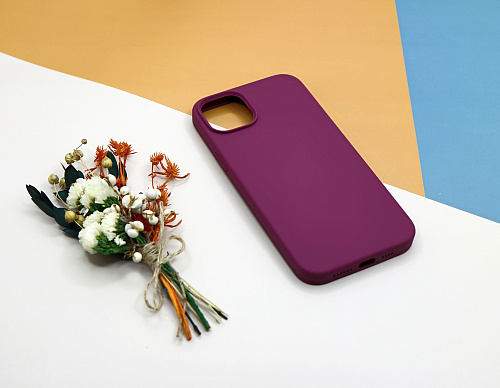 Чехол-накладка для iPhone 14 Plus, Silicon Case, без лого, винный