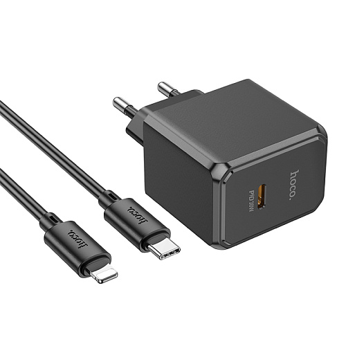 Сетевое зарядное устройство, 1 PD 30W (CS15A), HOCO, Type-C to Lightning, черный