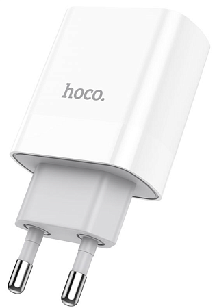 Сетевое зарядное устройство, 1 PD 20W + 1 USB 3.0 QC (C80A), HOCO, Type-C to Lightning, белый
