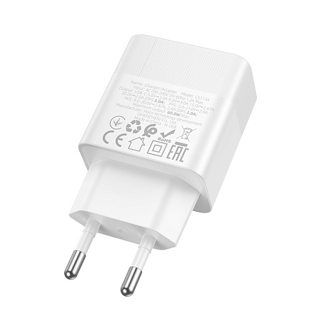 Сетевое зарядное устройство, 1 PD 40W (CS113A), HOCO, белый