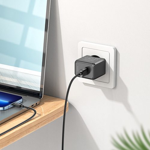 Сетевое зарядное устройство, 1 USB 2.1A (CS11A), HOCO, Lightning, черный