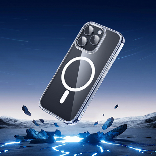 Чехол силиконовый для iPhone 16 Pro Max, Магнитный (MagSafe), HOCO, прозрачный