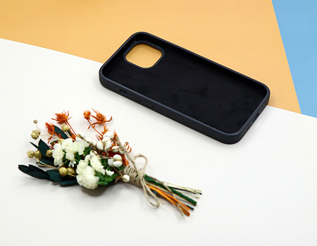 Чехол-накладка для iPhone 14, Silicon Case, без лого, угольно-серый