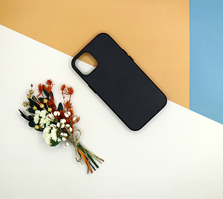 Чехол-накладка для iPhone 14, экокожа, магнитный (MagSafe), черный