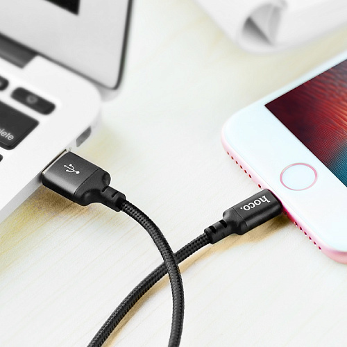 USB дата кабель Lightning, HOCO, X14, черный
