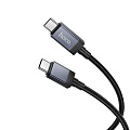 Кабель Type-C на Type-C, HOCO, X118, 1м, 60W, с дисплеем, черный