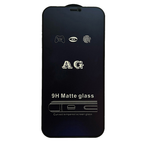 Защитное стекло на iPhone 12 Pro Max (6.7), Anti-blue ray матовый черный, X-CASE