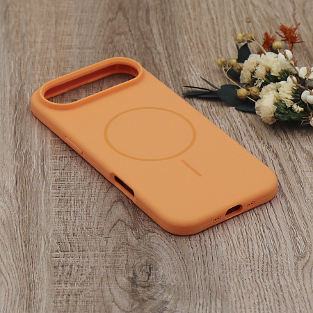 Чехол-накладка для iPhone 17 Air, Silicon Case, магнитный (MagSafe), без лого, X-CASE, оранжевый