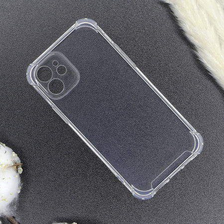 Чехол силиконовый для iPhone 12 (6.1), усиленные края, с защитой камеры, X-CASE, прозрачный