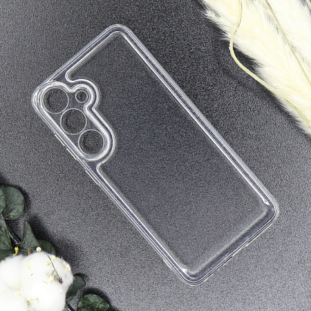 Чехол силиконовый для Samsung Galaxy S24 Plus, с защитой камеры, X-CASE, прозрачный