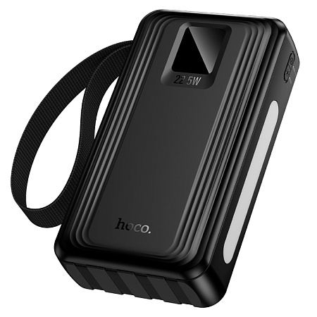 Универсальный Доп. Аккумулятор 20000mAh, J173, HOCO, выход: 1 USB (22.5W), 1 PD (20W), 4 кабеля, с дисплеем, черный