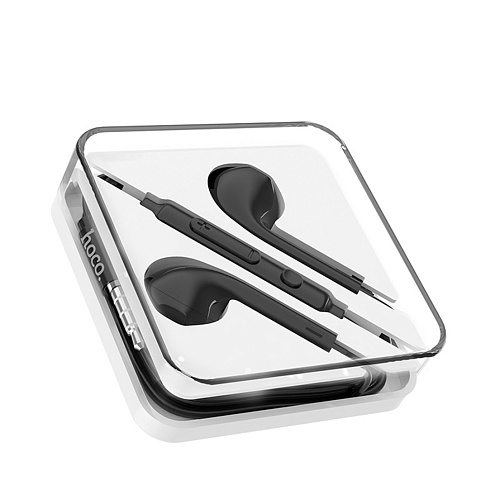 Проводные наушники M55  Memory sound wire control, HOCO, черные