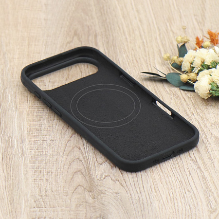 Чехол-накладка для iPhone 17 Air, Silicon Case, магнитный (MagSafe), без лого, X-CASE, черный