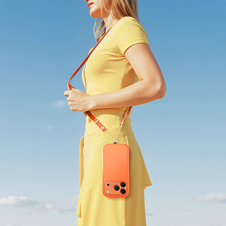 Шнурок для телефона универсальный, GH11, Hoco, стильный, цвет оранжевый