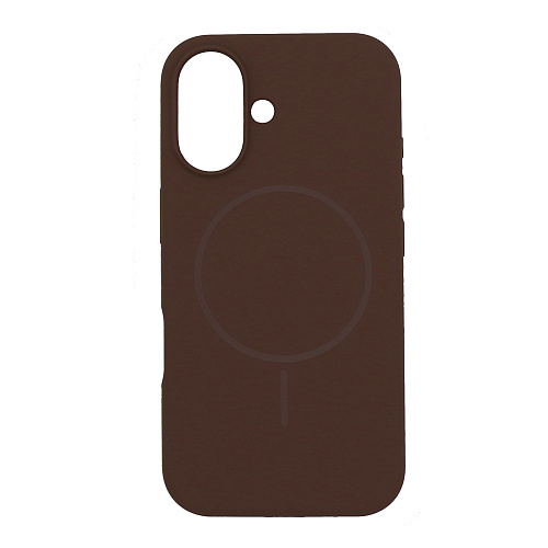 Чехол-накладка для iPhone 16, Silicon Case, магнитный (MagSafe), без лого, X-CASE, коричневый