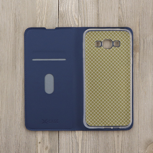 Чехол-книжка для Samsung Galaxy A5 (2018)/A8 (2018)/A530, X-CASE, боковой, синий