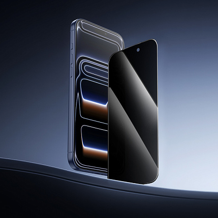 Защитное стекло для iPhone 17 Pro Max, G777 Plus, HOCO, anti-static, антишпион, черное