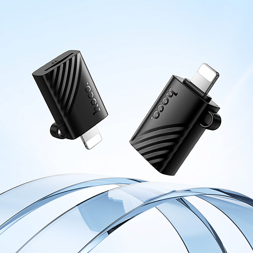 Картридер Lightning, HB53, HOCO, поддержка microSD карт, черный