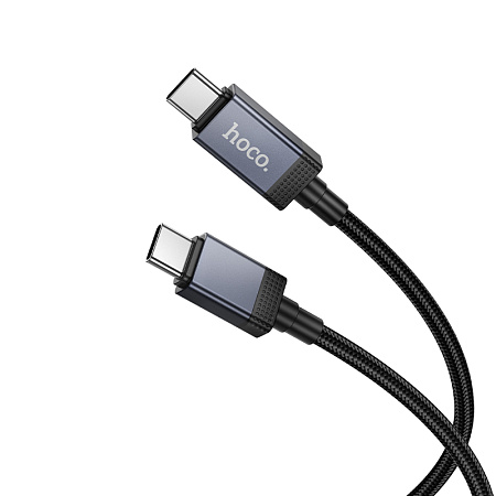 Кабель Type-C на Type-C, HOCO, X118, 1м, 60W, с дисплеем, черный