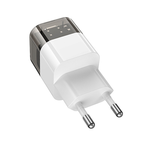 Сетевое зарядное устройство, 1 PD 20W (C125A), HOCO, прозрачный с черным