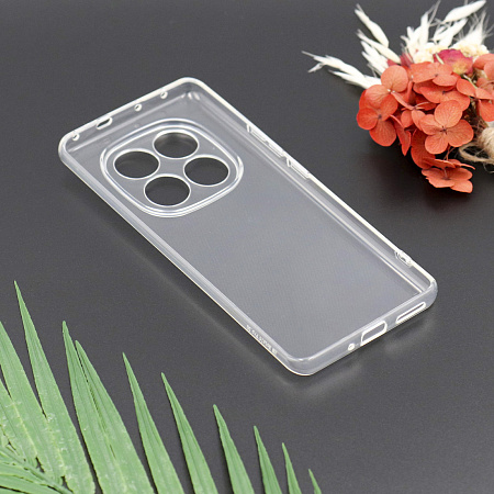 Чехол силиконовый для Xiaomi Redmi Note 14 Pro (5G), с защитой камеры, X-CASE, прозрачный