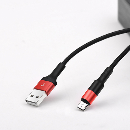 USB Кабель Micro, HOCO, X26, черно-красный