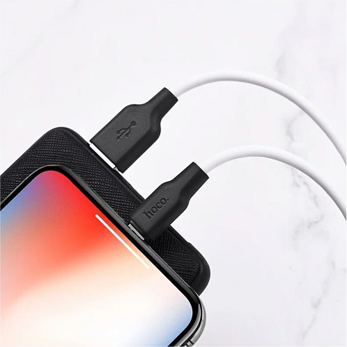 USB дата кабель Lightning, HOCO, X21 Plus, 2М, силиконовый, черно-белый