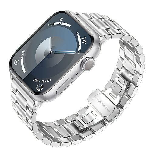 Ремешок на руку для Apple Watch 44/45/46/49 мм, HOCO, WA32, стальной, серебристый
