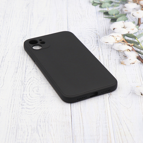 Чехол силиконовый для iPhone 11 (6.1), с микрофиброй внутри, с защитой камеры, X-CASE, черный