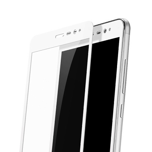 Защитное стекло на Xiaomi Redmi Note 3/ Note 3 Pro Special Edition, закругленное, белое, X-CASE
