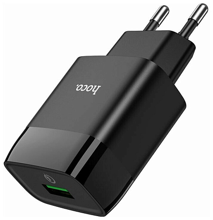 Сетевое зарядное устройство, 1 USB 3.0A (C72Q), HOCO, Type-C, черный