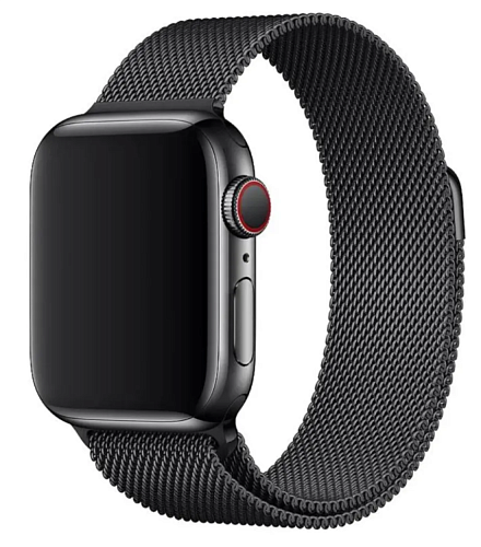 Ремешок на руку для Apple Watch 38/40/41 мм, Milanese loop, черный