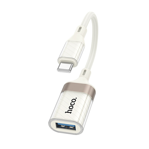 Переходник OTG Type-C, Type-C (папа) на USB 3.0 (мама), UA39A, HOCO, белый