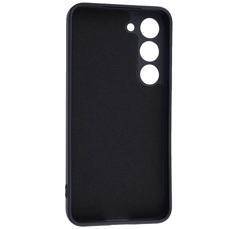 Чехол силиконовый для Samsung Galaxy S23, с микрофиброй внутри, с защитой камеры, X-CASE, черный