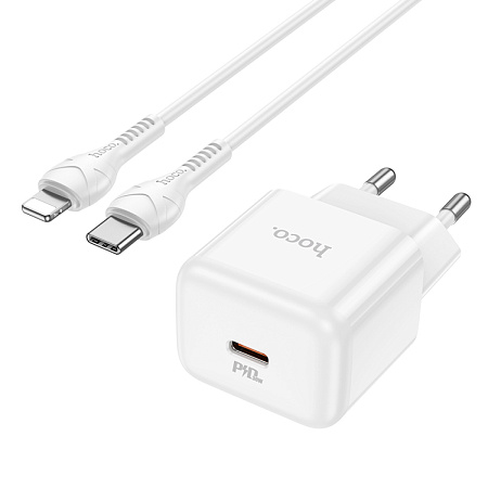 Сетевое зарядное устройство, 1 PD 30W (N32), HOCO, Type-C to Lightning, белый