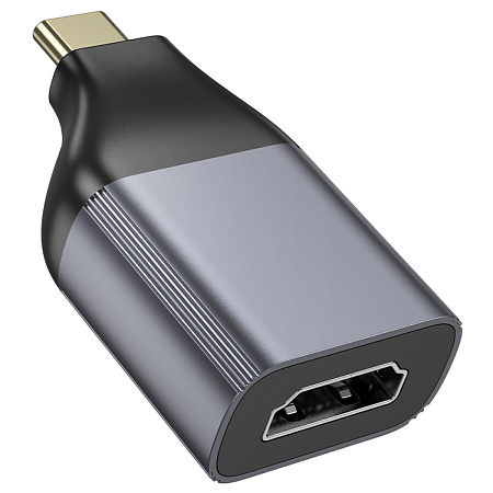 HDMI переходник на Type-C, UA33, HOCO, металлический серый