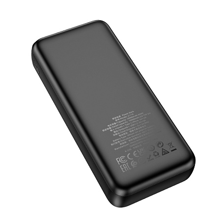 Универсальный Доп. Аккумулятор 20000mAh, J111A, HOCO, выход: 2 USB: 5V/2, черный